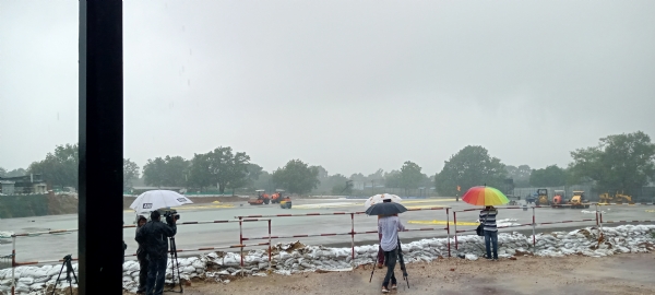 अयोध्या : श्रीराम मन्दिर की नींव  निर्माण अंतिम दौर में, पत्रकारों को दिखाया गया अब तक का निर्माण कार्य