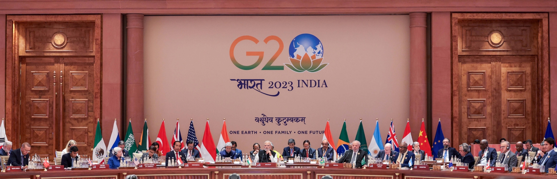 नई दिल्ली में 10 सितंबर 2023 को प्रगति मैदान में भारत मंडपम मे जी20 शिखर सम्मेलन को प्रधान मंत्री नरेन्द्र मोदी ने समापन समारोह को संबोधित करते हुए। हिन्दुस्थान समाचार/ फोटो गणेश बिष्ट