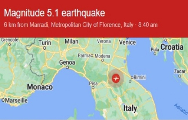 इटली में भूकंप। 