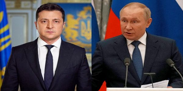 यूक्रेन और रूस के राष्ट्रपति जेलेंस्की और पुतिन।