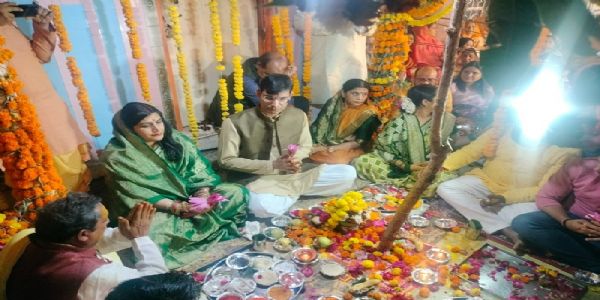 विधिवत मंडप का पूजन