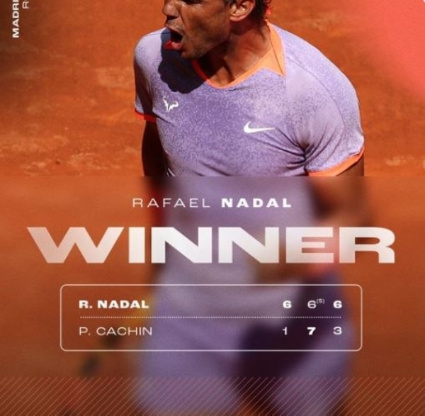 Rafael Nadal into fourth round in Madrid Open
