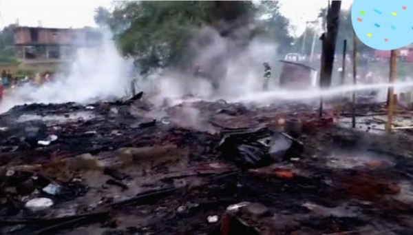 Several houses gutted in fire in Dhing