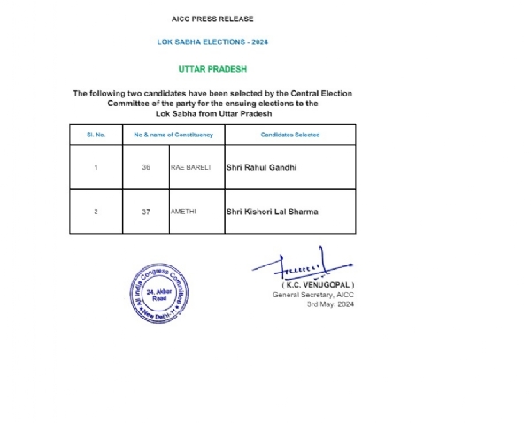 कांग्रेस की विज्ञप्ति। कांग्रेस की विज्ञप्ति।