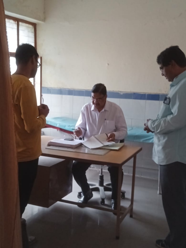 CMO Dr. Sanjay Jain conducted surprise inspection of PHC Dudhli.