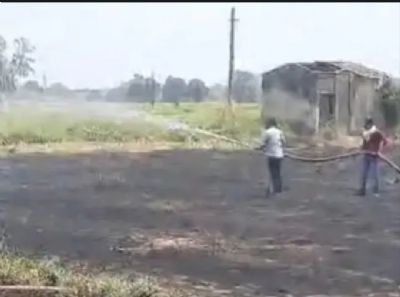 जबलपुर : खेत की नरवाई में लगी आग, 150 मीटर दूर था इलेक्शन स्ट्रांग रूम
