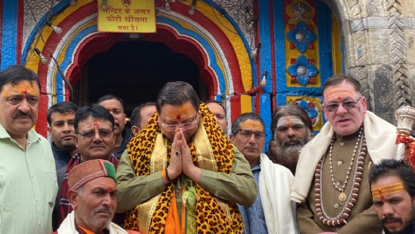 मुख्यमंत्री पुष्कर सिंह धामी केदार धाम में।