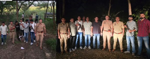 मुठभेड़ स्थल पर एसओजी टीम और मगोर्रा पुलिस टीम