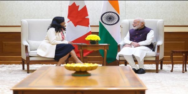कनाडा की विदेश मंत्री ने प्रधानमंत्री मोदी से की मुलाकात