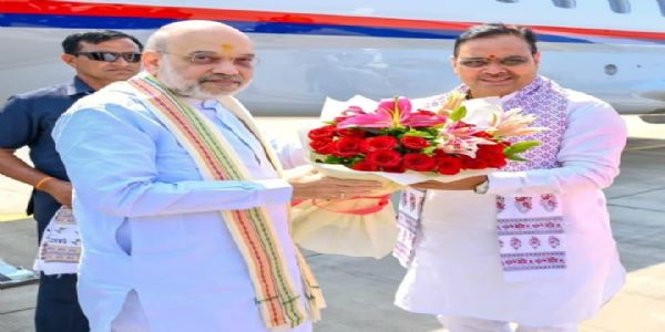 केंद्रीय गृह मंत्री अमित शाह का मुख्यमंत्री भजनलाल शर्मा ने जयपुर एयरपोर्ट पर किया अभिनंदन