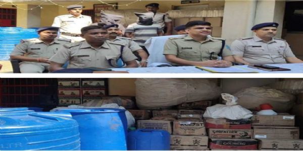 सरायकेला में 14 लाख की नकली अंग्रेजी शराब बरामद, दो गिरफ्तार