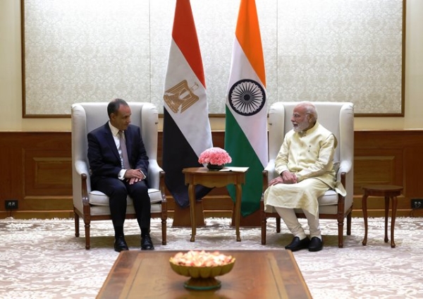 मिस्र के विदेश मंत्री डॉ. बद्र अब्देलती शुक्रवार को प्रधानमंत्री नरेन्द्र मोदी से मुलाकात के दौरान