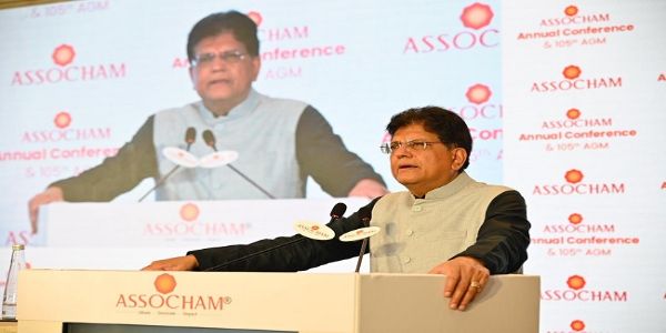 एसोचैम के सालाना सम्मेलन को संबोधित करते पीयूष गोयल