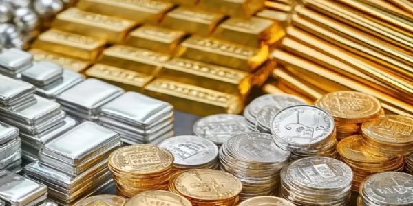सोना और चांदी के लोगो का प्रतीकात्‍मक चित्र