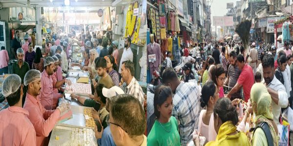 गुरुग्राम: छोटी दीपावली पर मिठाई, सजावट का सामान, गिफ्ट विक्रेताओं की रही चांदी