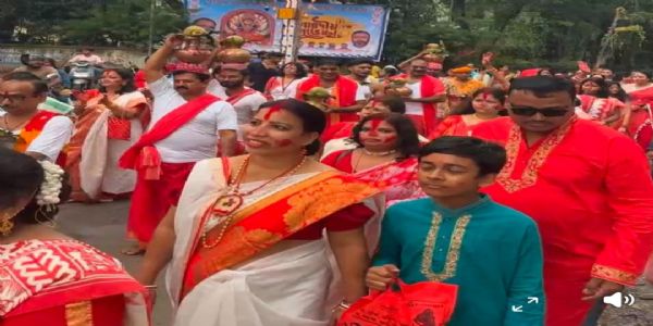 धूमधाम से सम्पन्न हुआ दुर्गा प्रतिमा का विसर्जन