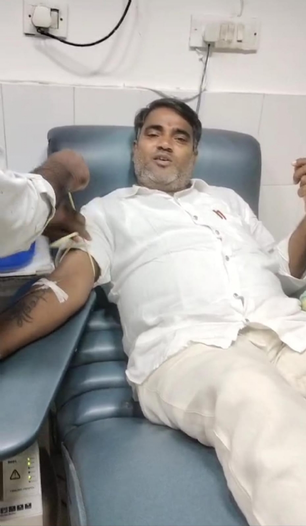 70वां रक्तदान करते सनी