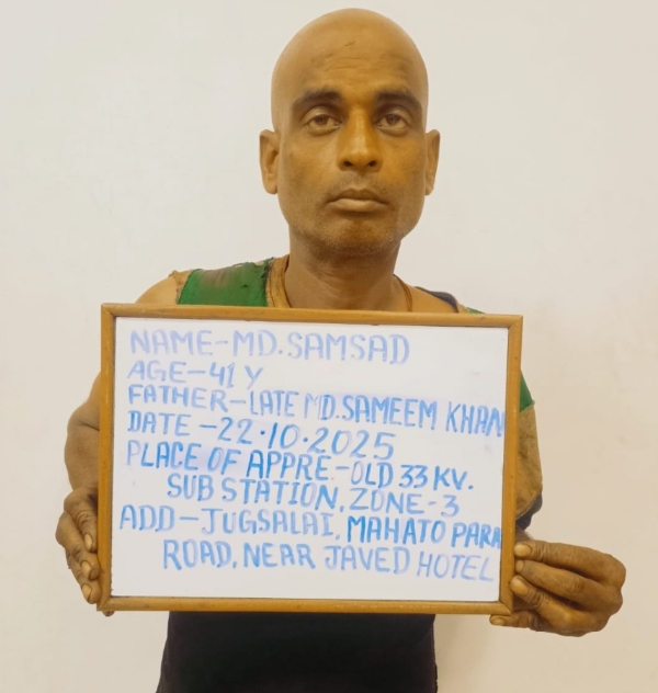 चोरी के आरोप में गिरफ्तार आरोपी