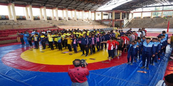 उज्जैनः राज्य स्तरीय शालेय कुश्ती प्रतियोगिता का रंगारंग शुभारंभ