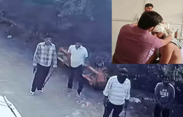 सोनीपत सीसीटीवी में कैद हमलावर इनसेट में  घायल अस्पताल में