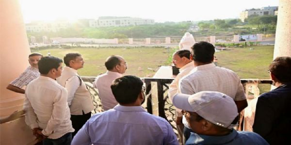 उप मुख्यमंत्री अरुण साव ने विधानसभा भवन के लोकार्पण की तैयारियों का किया निरीक्षण