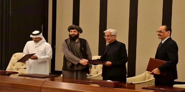 कतर की राजधानी दोहा में 20 अक्टूबर को पाकिस्तान और अफगानिस्तान के प्रतिनिधि। फोटो - इंटरनेट मीडिया कतर की राजधानी दोहा में 20 अक्टूबर को पाकिस्तान और अफगानिस्तान के प्रतिनिधि। फोटो - इंटरनेट मीडिया