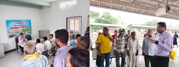 वरिष्ठ मंडल वाणिज्य प्रबंधक अवधेश कुमार त्रिवेदी  यात्रियों के साथ अमृत संवाद करते वरिष्ठ मंडल वाणिज्य प्रबंधक अवधेश कुमार त्रिवेदी  यात्रियों के साथ अमृत संवाद करते