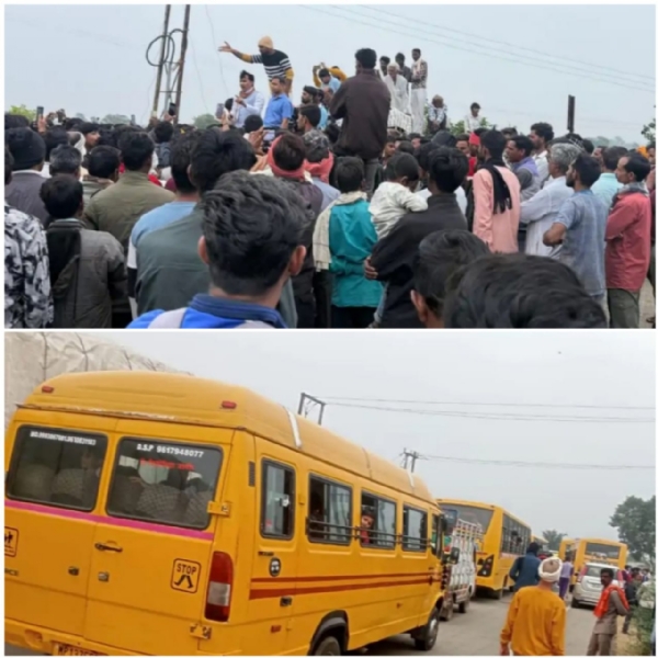 किसानों ने किया चक्काजाम,आश्वासन पर हटे किसानों ने किया चक्काजाम,आश्वासन पर हटे