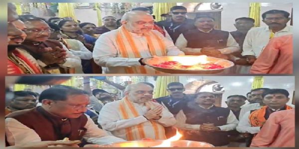 केंद्रीय गृहमंत्री अमित शाह मां दंतेश्वरी का किया दर्शन