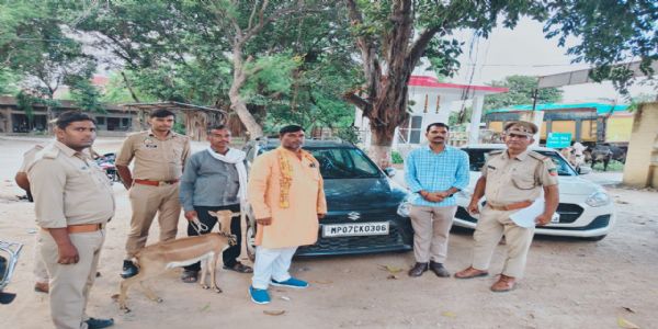 कथावाचक की कार से हिरण बरामद,पूछताछ जारी