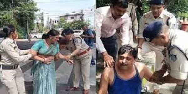 मप्र: गुना से आए दंपति ने मुख्यमंत्री निवास के सामने की आत्मदाह की कोशिश, पुलिस पर लगाए गंभीर आरोप