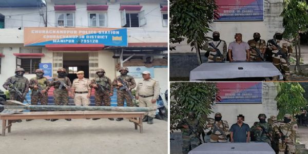 मणिपुर में 9 फुट लंबा देसी रॉकेट बरामद, दो उग्रवादी गिरफ्तार