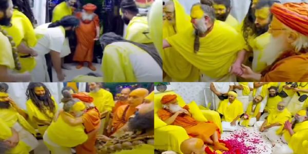 केली कुंज आश्रम पर रमणरेती महावन के महाराज गुरु शरणानंद