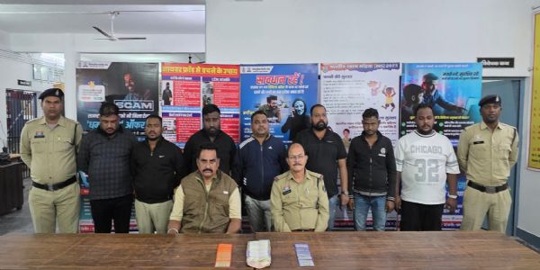 चांपा में जुआ फड़ पर पुलिस की छापेमारी, सात जुआरी गिरफ्तार