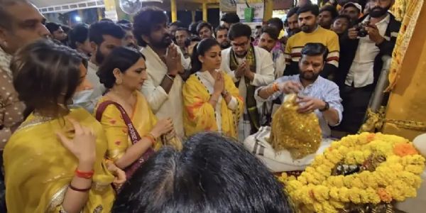 साउथ अभिनेत्री नयनतारा पहुंची पीताम्बरा सिद्धपीठ माँ बगलामुखी मंदिर