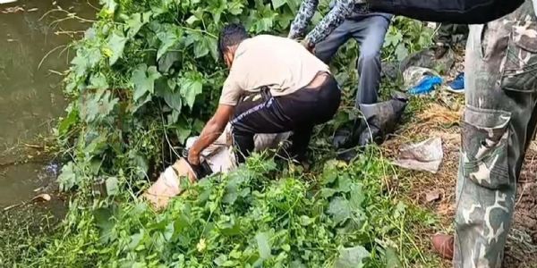 तालाब से मिला अज्ञात व्यक्ति का शव
