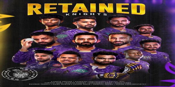 केकेआर ने जारी की रिटेन खिलाड़ियों की सूची केकेआर ने जारी की रिटेन खिलाड़ियों की सूची