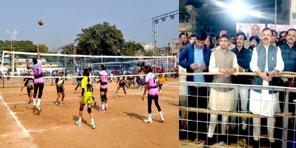 मप्रः स्कूल शिक्षा मंत्री ने राष्ट्रीय व्हॉली-बॉल प्रतियोगिता के मैच देखे