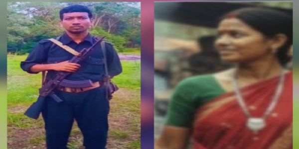 हिड़मा के साथ उसकी पत्नी राजे हिड़मा के साथ उसकी पत्नी राजे