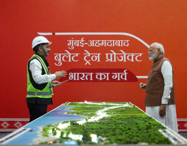 PM Narendra Modi inspected Bullet Train Project at Surat
