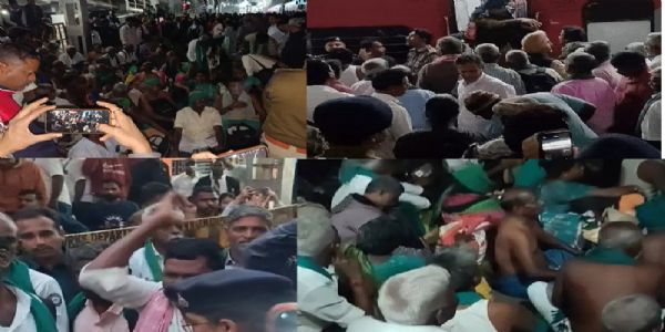 मप्र के नर्मदापुरम-इटारसी स्टेशन पर तमिलनाडु के 225 किसानों को ट्रेन से उतारा