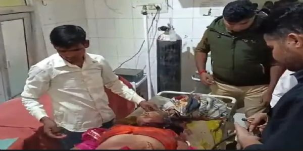 घास काटने को लेकर दबंग ने बुजुर्ग महिला पर किया कुदाल से हमला