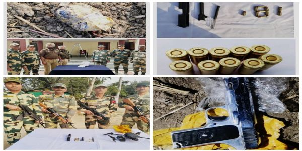 बीएसएफ ने अमृतसर व फिरोजपुर बॉर्डर से पकड़ा ड्रोन, पिस्तौल व हेरोइन बरामद