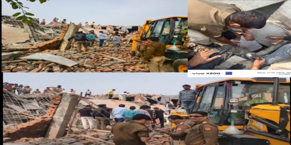 (अपडेट ) निर्माणाधीन मकान की छत गिरने से मलबे मे दबे दर्जन भर मजदूर, एक की मौत