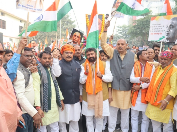 एकता यात्रा में शामिल आयुष मंत्री और भाजपा नेता