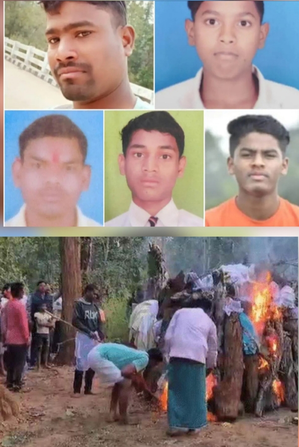 3 मृतकाें की चिता एक साथ जलाई गई, 2 काे एक साथ दफनाया गया