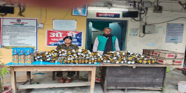 पुलिस ने 98 लीटर विदेशी शराब किया बरामद