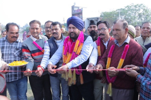 MLA Dr Narinder Singh Raina laying phe water pipe work at Rangpur RS PURA