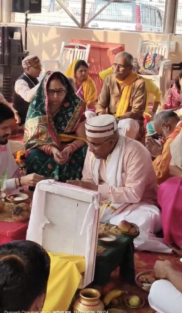 श्रीराम जन्मभूमि ध्वजारोहण  में पूजन