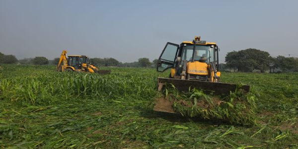 झज्जर : किसानों के विरोध के चलते नगर परिषद ने आठ एकड़ जमीन पर लिया कब्जा